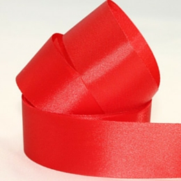 Single Sided Satin Ribbon Red